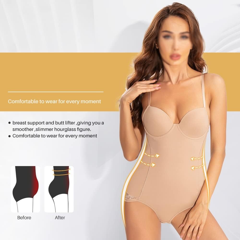 Koronkowe krawędzie Shapewear Body wyszczuplające talię Push up Butt Lifter Shaper Gorset wyszczuplający Majtki z szelkami