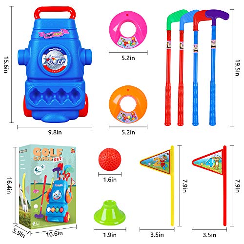 Toyly Toddler Golf Toy,4 Colorful Golf Sticks,4 Balls And 2 Practice Holes,Kids Golf Club Set,Sports Toys,Toys Gift For Boys Girls 3 4 5 6 Year Old #TOP4
