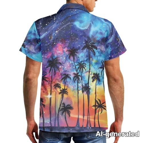 Image of Hawaii Matching Couple Outfits Husband and Wife Clothing Fashionable Mens Casual Shirts Hawaii Dress with Soft Fabric