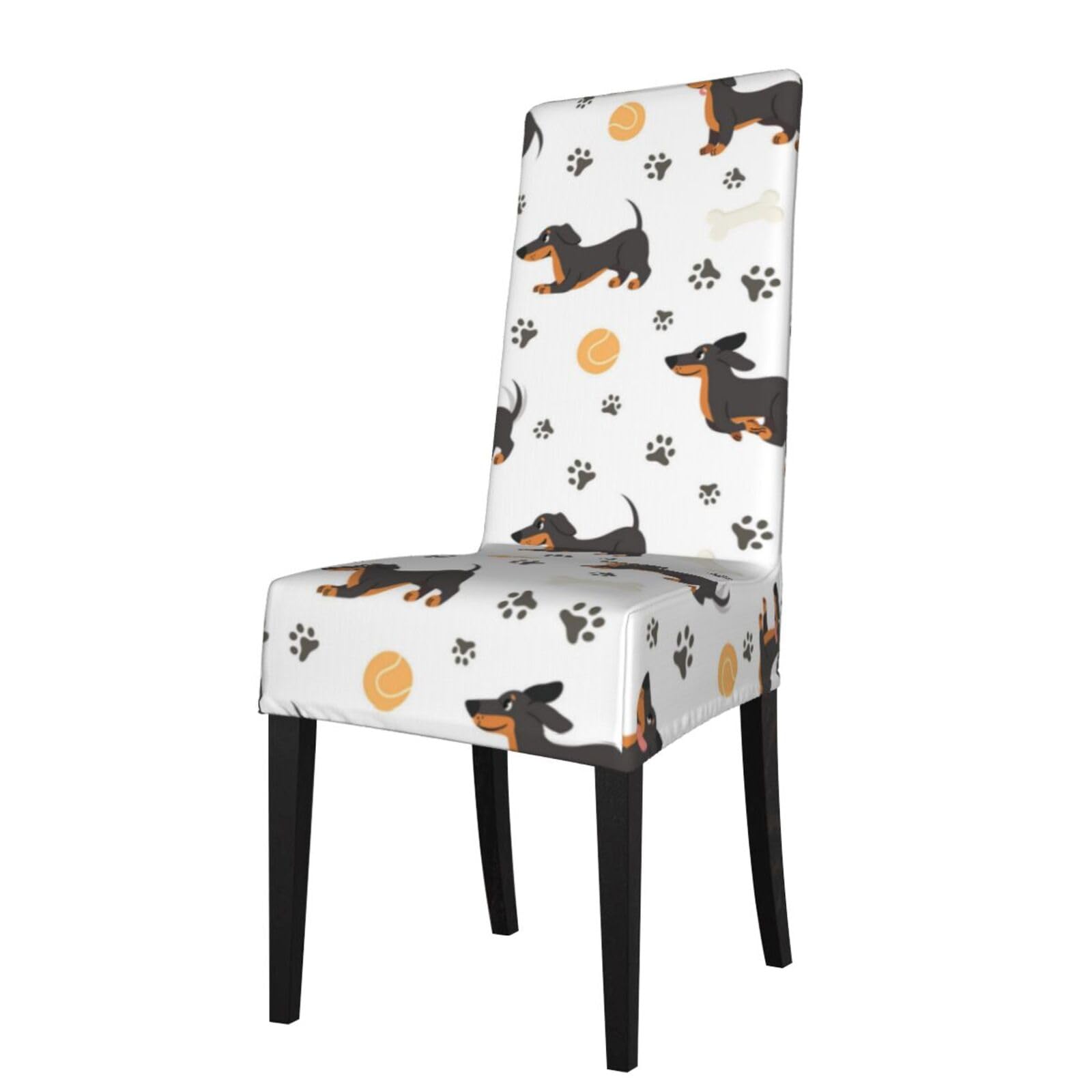 Lkymoh As Picture Dachshund Seamless Pattern Adorable Pets Funny, Chair Covers Stretch Chair Slipcovers For Dining Room, For Party Pet Protection Universal Fit Soft Polyester