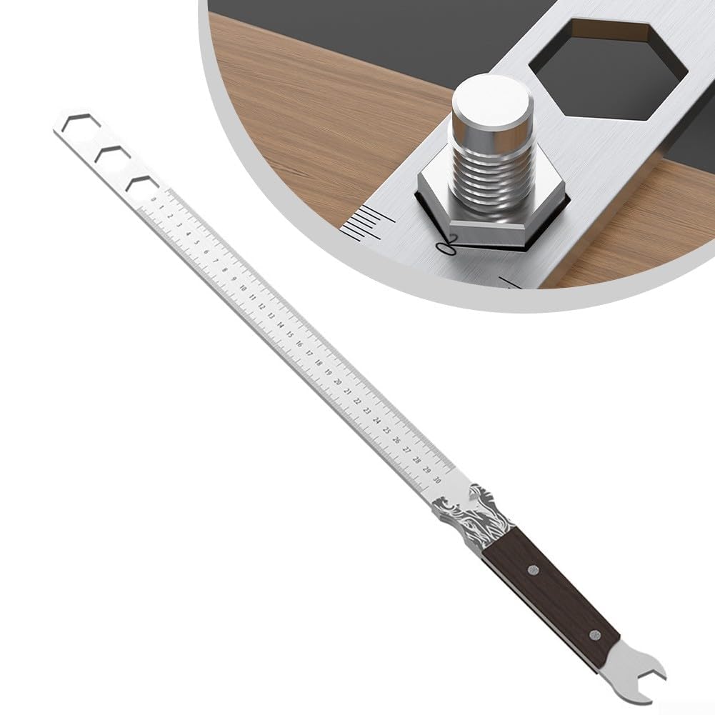 Righello di misurazione in acciaio al manganese spesso 5 mm, con manico antiscivolo, progettato per una maggiore precisione e una manipolazione stabile (B)