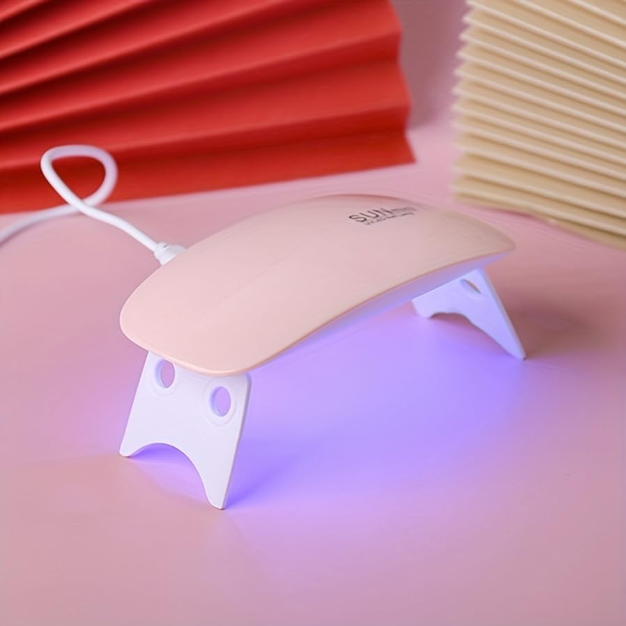 Miniatura 4 de Mini luz LED UV portátil para uñas, alimentado por USB, con soporte plegable para curar manicura de gel, para uso doméstico y salón de uñas