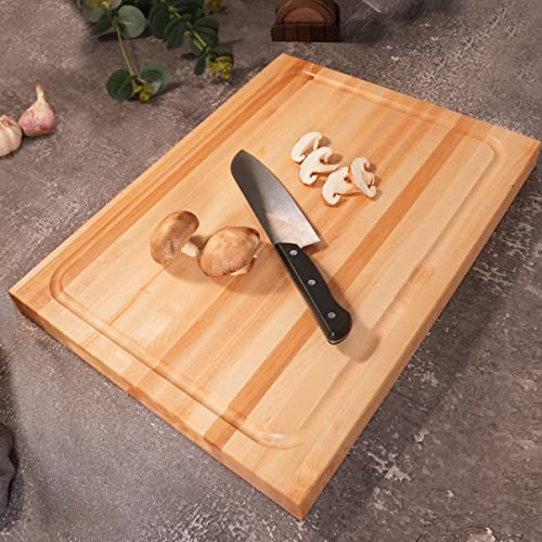 Consdan Cutting Board, Usa Grown Hardwood, Butcher Block Hard Maple With Invisible Inner Handle, Prefinished With Food-Grade Oil, Suitable For Kitchen Edge Grain, 1-1/2" Thick, 16" L X 12" W #TOP1