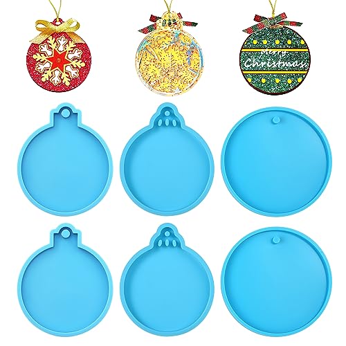 6 Pezzi Stampi Silicone Natale Resina, 3 Disegni