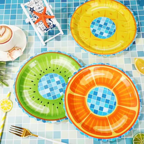 Platos de papel para piscina JarThenaAMCS: vajilla de frutas para fiestas en la playa 5