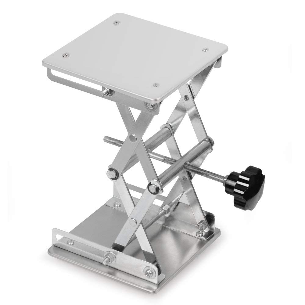 stonylab Sollevatore Laboratorio, 150 x 150mm Alta Qualità In Acciaio Inox, Piattaforma di Sollevamento da Laboratorio, Altezza Espandibile da 75mm a 260mm, Peso Supportato 10 kg