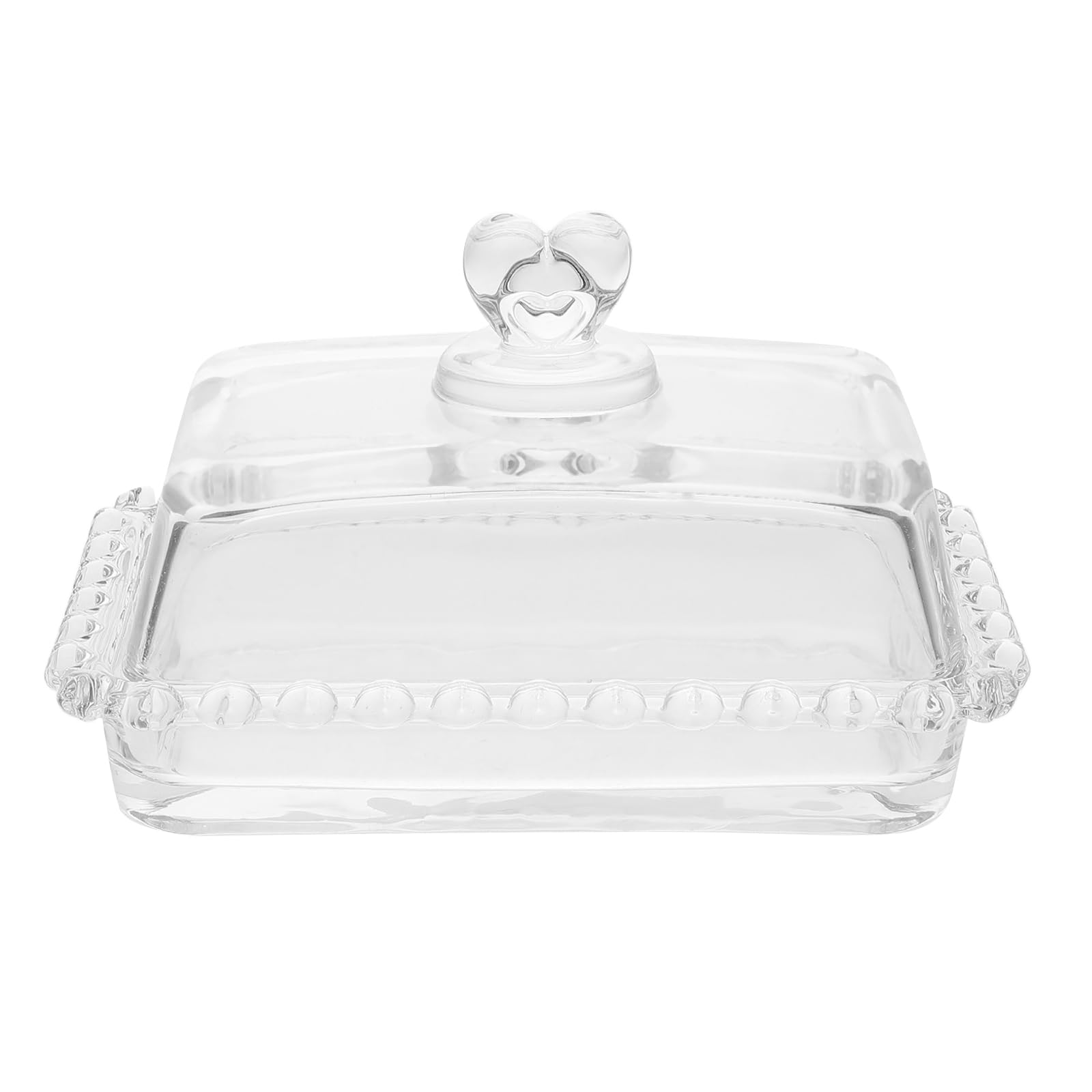 Plat Beurrier en Verre avec Couvercle, Transparent pour Beurre