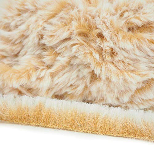 Image of NICEEC 2 Skeins Faux Fur Yarn Super Soft, Chunky & Fluffy, Eyelash Yarn for Crochet & Knitting (Total Length 70yds,3.53oz) - Ginger