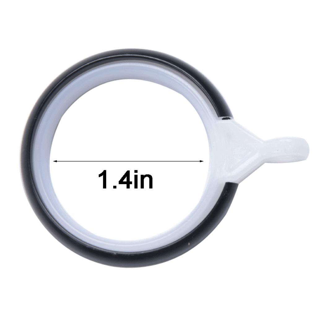 Anelli per Tende Ganci per Tende da Doccia Anelli, Anelli per Tende da Doccia in plastica e Ganci per Bagno Aste da Doccia Tende-Set di Anelli da 15,1,4 Pollici (Colore: Bronzo) (Bronzo) (Nero)