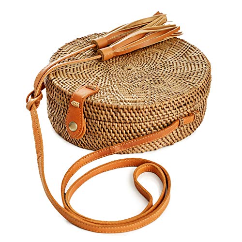 Rattan Bags for Women - Handmade Wicker Woven Purse Handbag Circle Boho Bag Bali …3