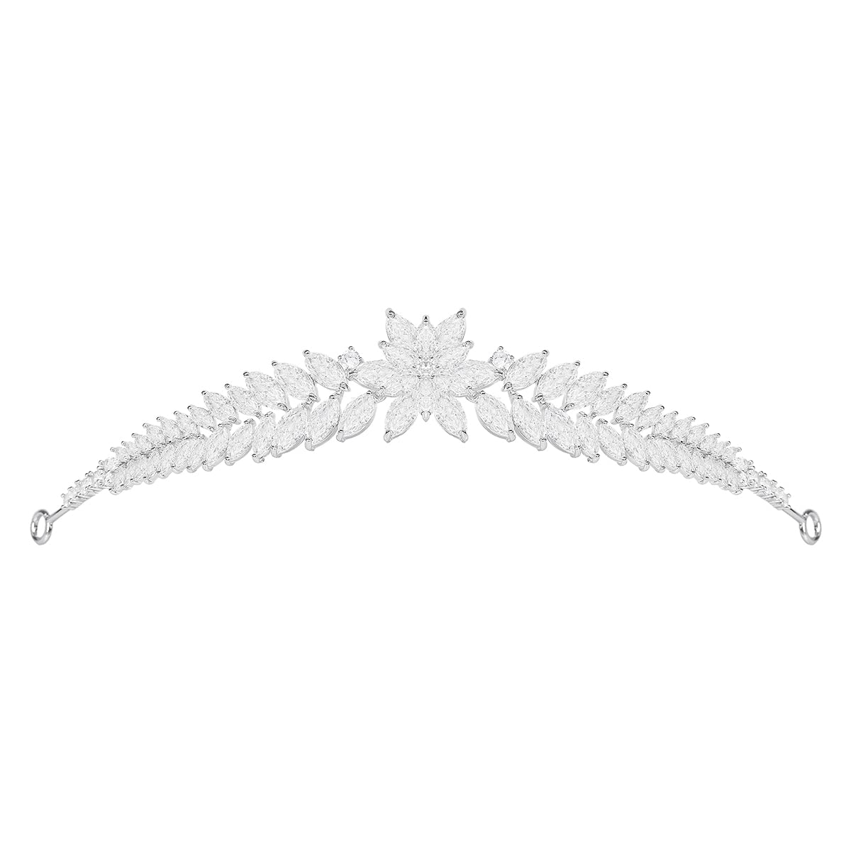 Tiara y corona chapada en oro blanco accesorios para el cabello de novias y reinas 8