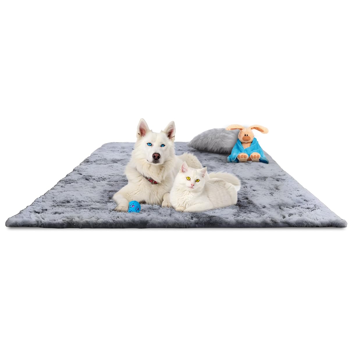 WOWZILLA Alfombra mullida de pelo largo, 80 x 160 cm, gris, para salón, dormitorio y habitación de los niños, alfombra de salón con aislamiento térmico y absorción acústica, alfombra de pelo Shaggy