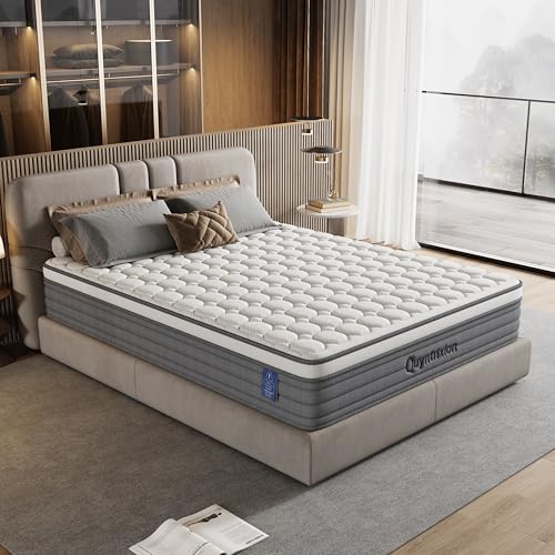 KEIKI 12' Twin Memory Foam Mattress in a Box, Soft Bed Mattress with Balanced Pressure Relief, Comfortable Foam Mattress for Sleep, Gray+White