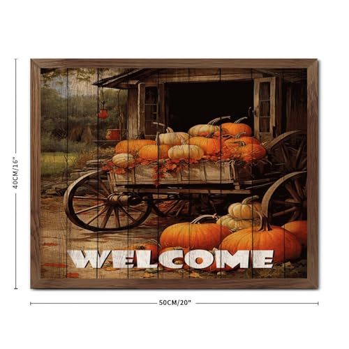 Décoration murale automne en bois peint de qualité supérieure - 3