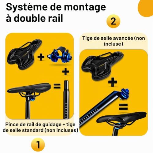 SPGOOD Selle Velo Confortable Gel Hommes＆Femmes, Ergonomique Imperméable – vue 5