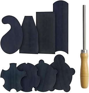 Pack of 9 Multi-Shape Cabinet Scraper for Woodworking (9, 1 Burnisher+2Rectangle+1Curved+1Gooseneck+2Concave+2Convex)