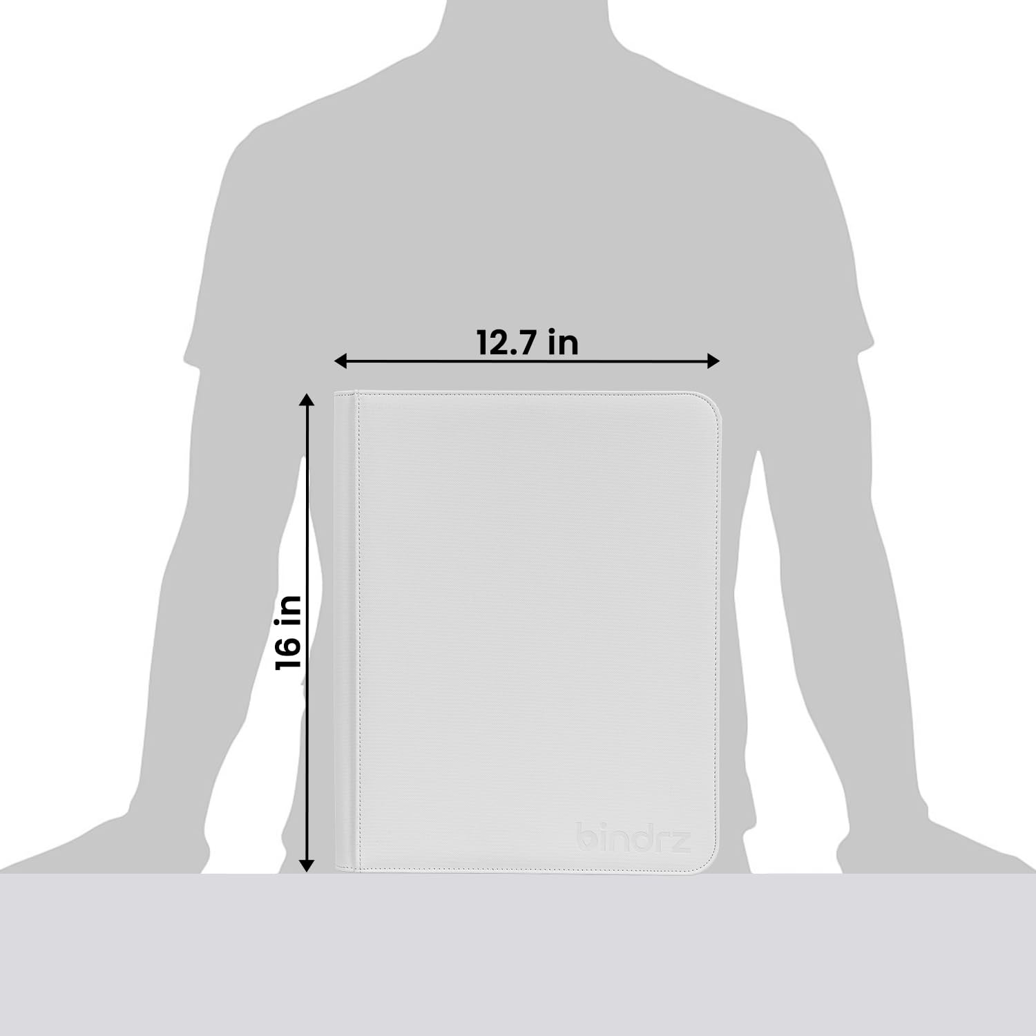 bindrz Raccoglitore a 9 tasche con 252 scomparti (tutti bianchi) | Può contenere 252 Toploaders, archivio sicuro album con cerniera senza anelli, tasche laterali di caricamento