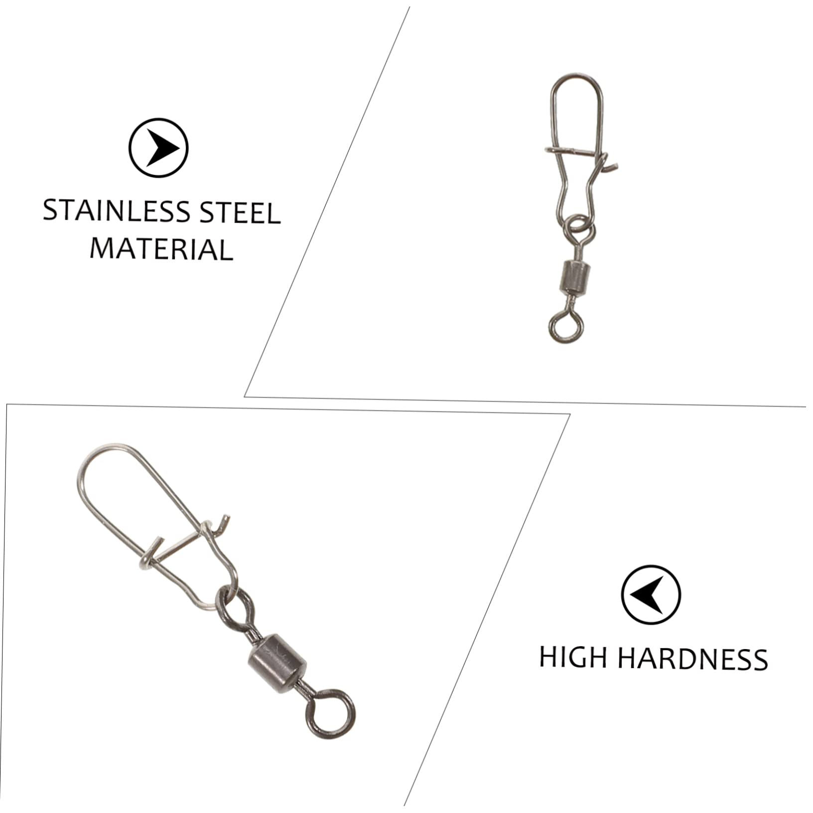 BESTonZON Set de Émerillons Inoxydable pour Connecteurs Pivotants Résistants pour Techniques de Variées