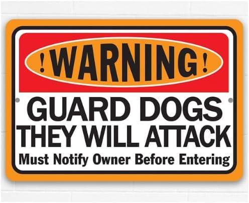 Metal Signs - Warning Guard Dogs They Will Attack - Property Warning Guard Dog Bites Signs - Durable Metal Sign - Use IndoorOutdoor - Notice Sign disponible en Yaxa Guatemala