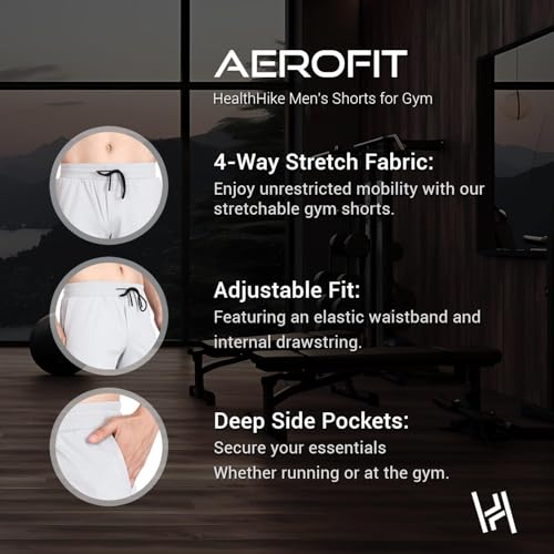 Image of Men's Shorts for Gym, Stretchable Running Shorts, Quick Dry Athletic Shorts, Lightweight Sports Shorts for Men for Workouts, Yoga