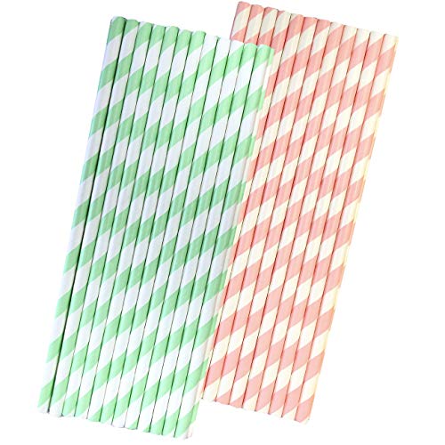 Pitillos de papel rayados 7.75 pulgadas pack 50 miniatura 1