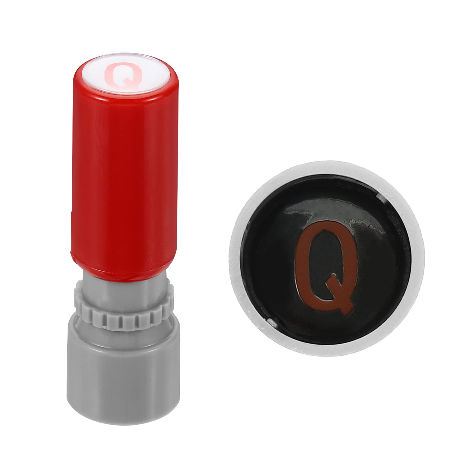 PATIKIL 7mm Letter Stamps, Character Alphabet Q Plastic Ink Stamp Self Inking for Classroom Scrapbooking, Red