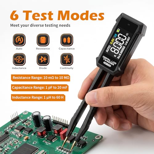 400mAh Hochkapazität LCR-Messpinzette 60H Induktivität 0,5% Präzision SMD-Kondensator Prüfung Elektronikbauteile Messung OLED Selbstkalibrierung TYPE-C