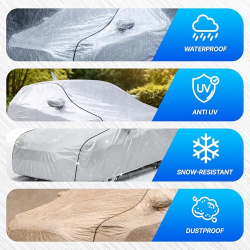 Image of KINGSWAY SilverTech 100% Waterproof Car Cover Only with Maruti Suzuki Swift (Year 2011 to 2017 - All Model) | Mirror and Antenna Pockets | Scratchproof | All Weather Car Body Cover