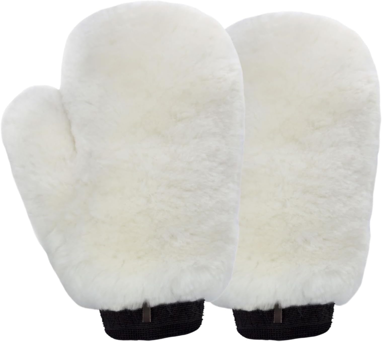 Gracefur 1 Pair Sheepskin Horse Brush Glove, Pet Grooming Gloves, Horse Grooming Mitts Washing Gloves, Soft and Comfort Sheepskin Scrubber for Bathing Horses & Pony