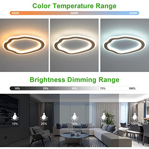 Plafonnier LED variable avec télécommande pour grand séjour et bureau