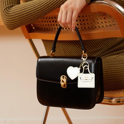 4PCS Super Smalls Makeup Bag with Mirror Mini Makeup Bag for Women, Coin Wallet, Bag Charms Y2k Accessories Cute Leather Keychain (Style 2)4