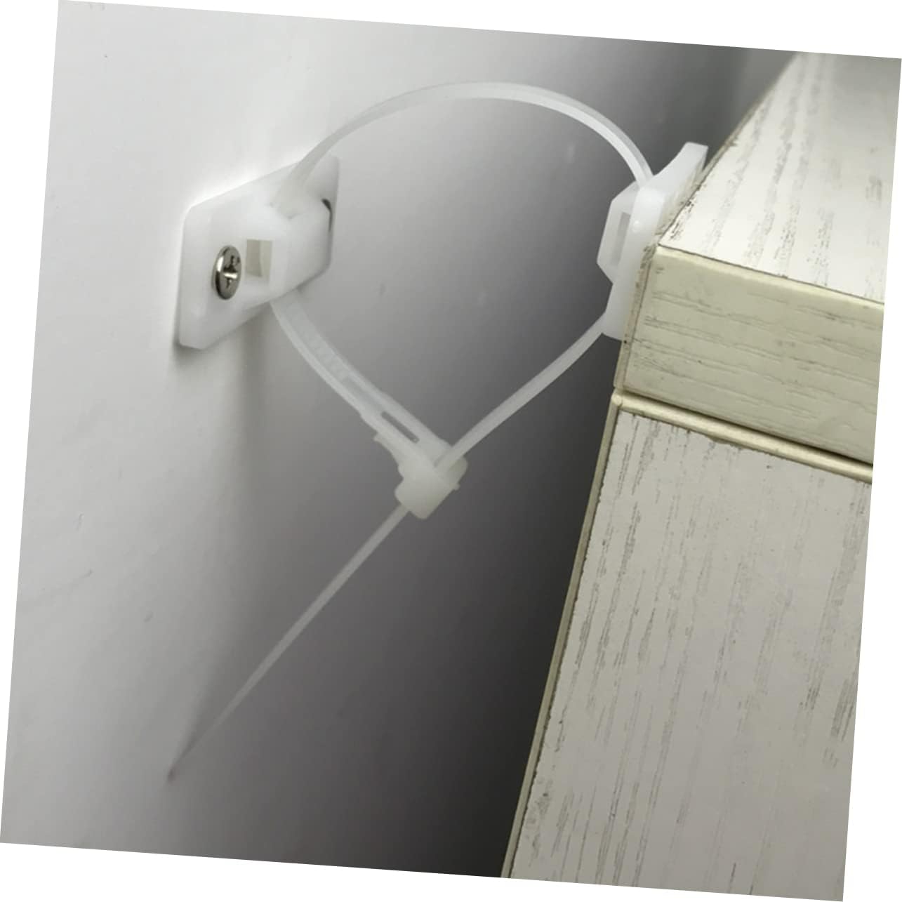 Alasum 20 Sets furniture straps Proofing Furniture Anchors Straps Proofing kids furniture bookshelf straps furniture wall straps protection white baby