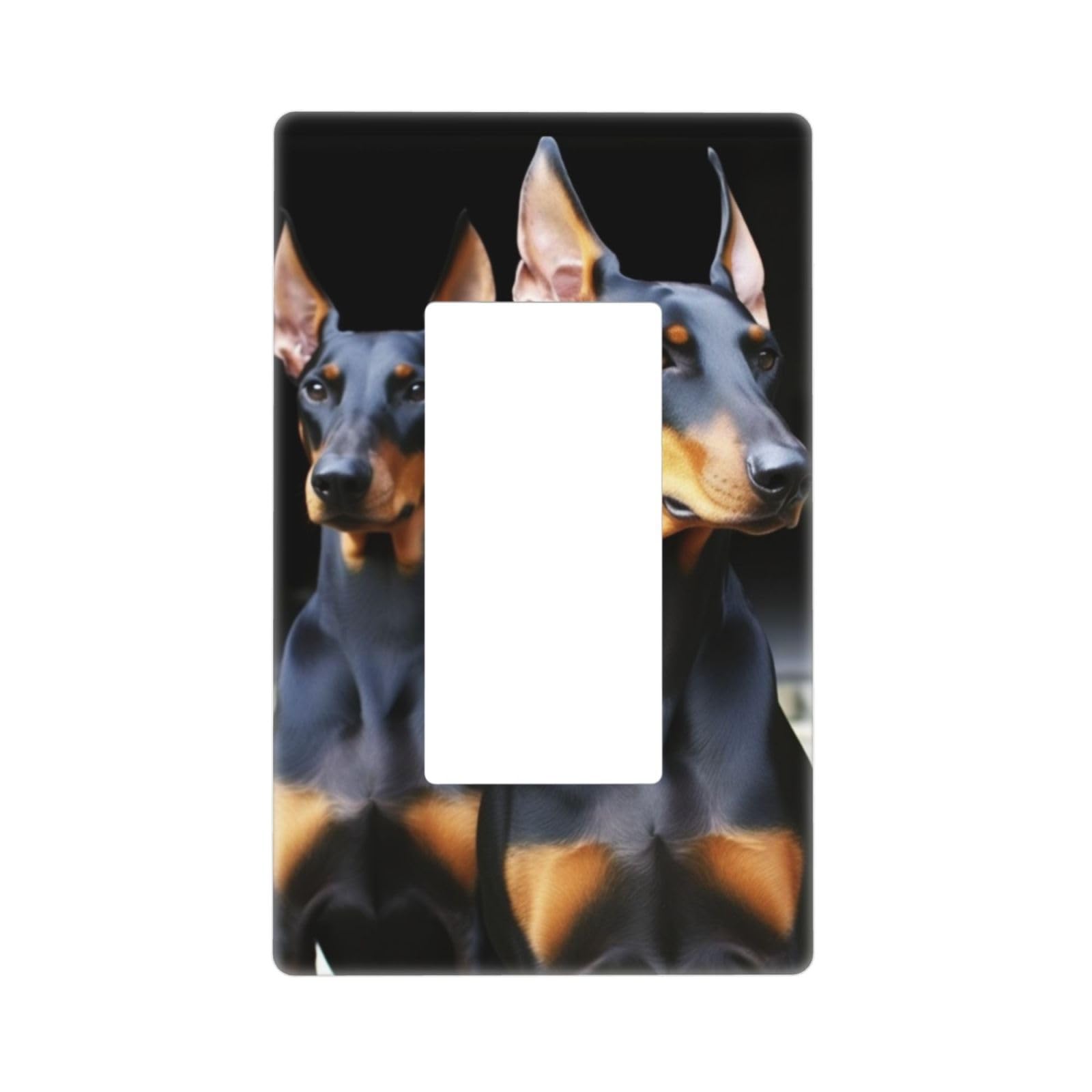 Decorator Wall Plate 1 Gang Light Switch Covers Decorator Receptacle Outlet Covers doberman Wall Plates for Electrical Outlets Plug Cover Single Rocker Switch Plates