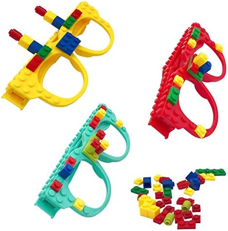 Fowecelt Building Blocks Glasses Kits: Building Blocks Party Bag Fillers for Kids Birthday Party, DIY Creative Eyeglasses Toys for Kids Party Favour, Funny Party Glasses Decoration