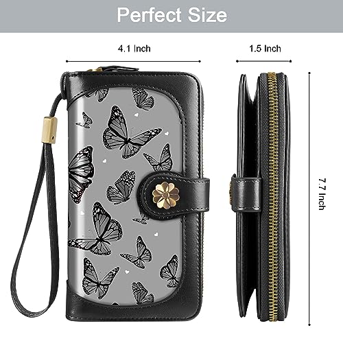 Wallets for Women Multi Card Holder Wallet Clutch Wallet Card Holder Organizer Ladies Purse with Wrist strap Purse4