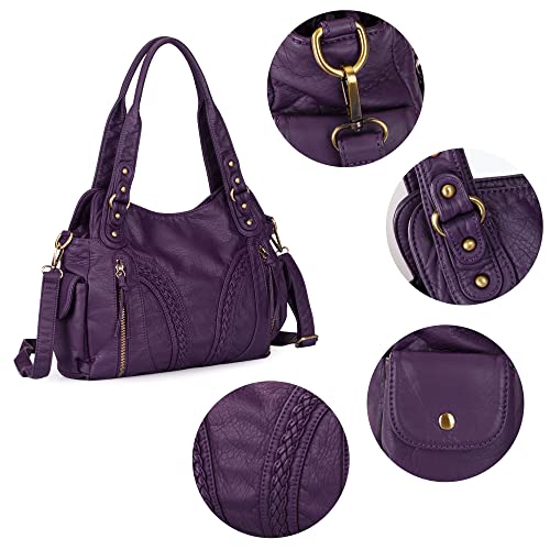 Image of Y2K Purses Hobo Bags for Women Roomy Washed Leather Handbags with Crossbody Strap