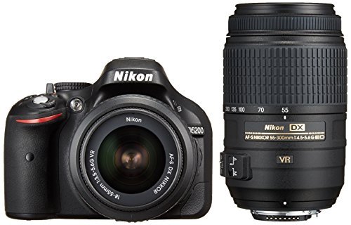 【整備済み品】Nikon デジタル一眼レフカメラ D5200 ダブルズームキット AF-S DX NIKKOR 18-55mm f/3.5-5.6G VR/AF-S DX NIKKOR 55-300mm f/4.5-5.6G ED VR ブラック D520
