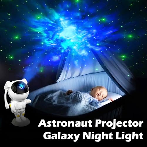 Image of VGRASSP 360 Rotating Astronaut Galaxy Projector Night Lamp with Nebula Stars, Remote Control, Timer, Colorful LED Sky Light for Bedroom, Gaming Room, Party - Multicolor