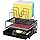 Deco Brothers Desktop File Organizer with Double Tray and 5 Folder Stand, Black