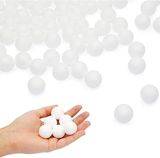 Juvale 100 Pack 1-Inch Polystyrene Mini Foam Balls for Arts and Crafts, Christmas Ornaments, Classroom Spheres