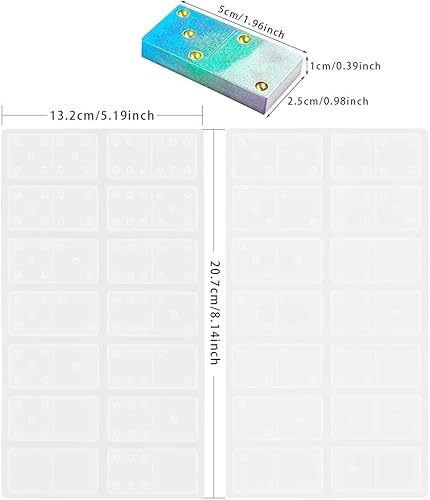 Miniatura 2 de 2 moldes de resina Dominó DIY Dominó, molde de juego de silicona, doble seis resina epoxi molde para dominó personalizado molde de fundición de