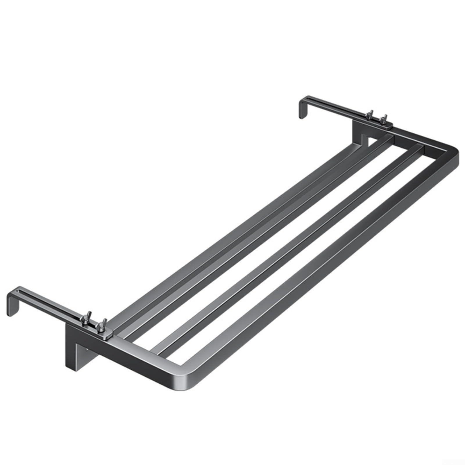 Porte-Serviettes En Acier Inoxydable Avec Double Étagère Pour Salle De