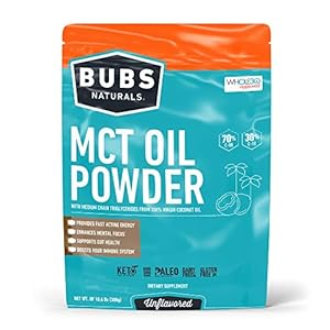 BUBS Naturals MCT Oil Powder – Medium Chain Triglycerides – Keto Vegan & Paleo Friendly – Healthy Coconut Fats + Low Carb