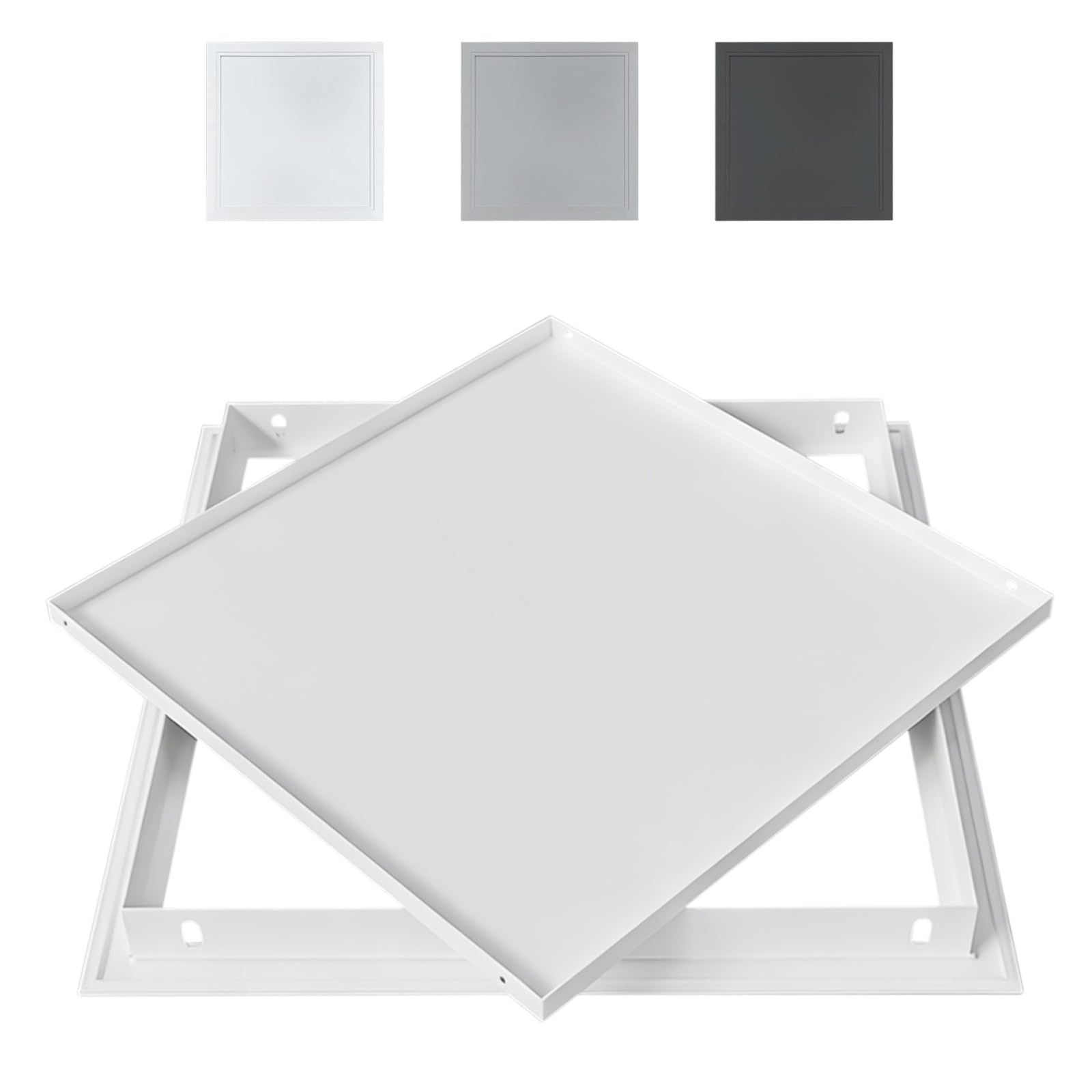 Trampilla Pladur Panel De Acceso Metálico Al Techo, Trampilla Pladur Tapa De Registro Para Ducha De Baño, Aluminio, Incluye Tornillos De Montaje, Puerta De Servicio Oculta(White,50 * 50cm)