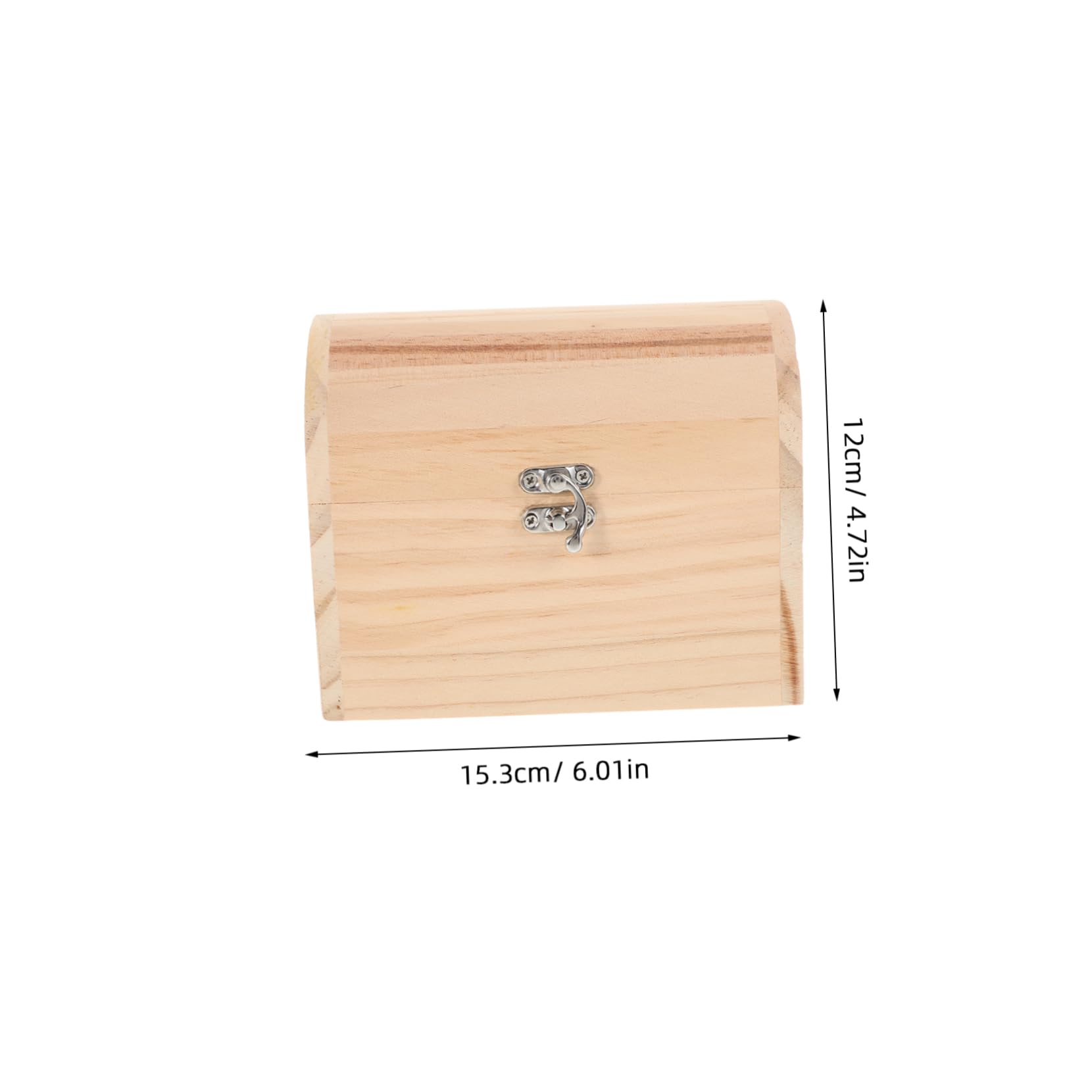 DOITOOL Diy Wooden Treasure Chest Box Unpainted Rectangle Craft Storage for Jewelry Toys Decor