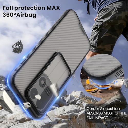 Image of PRITO Nilkin Classic Series for OnePlus 15 (1+15) Case with Camera Cover, [Camera Lens Protector] [Scratch-Resistant] [360 Full Protection] Shockproof Slim Phone Case (Transparent Black, 1+15)
