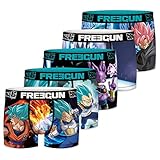 Unterhosen Männer Dragon Ball Super, Boxershorts Herren, Saiyajin, Rutschfester Halt (5er Pack), Blau Rot, 2XL
