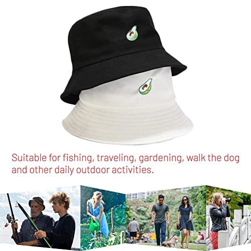 Image of Cotton Bucket Hat for Women Men Summer Travel Sun Beach Bucket Cap, Unisex Outdoor Fisherman Hat