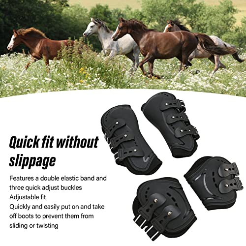 Image of Zerodis Horse Boots, Lightweight Horse Tendon Boots Breathable Wearproof Fetlock Boots with Adjustable Buckle Brace Guard Boots for Horse Boots Pairs of 2 (M 0.7in)