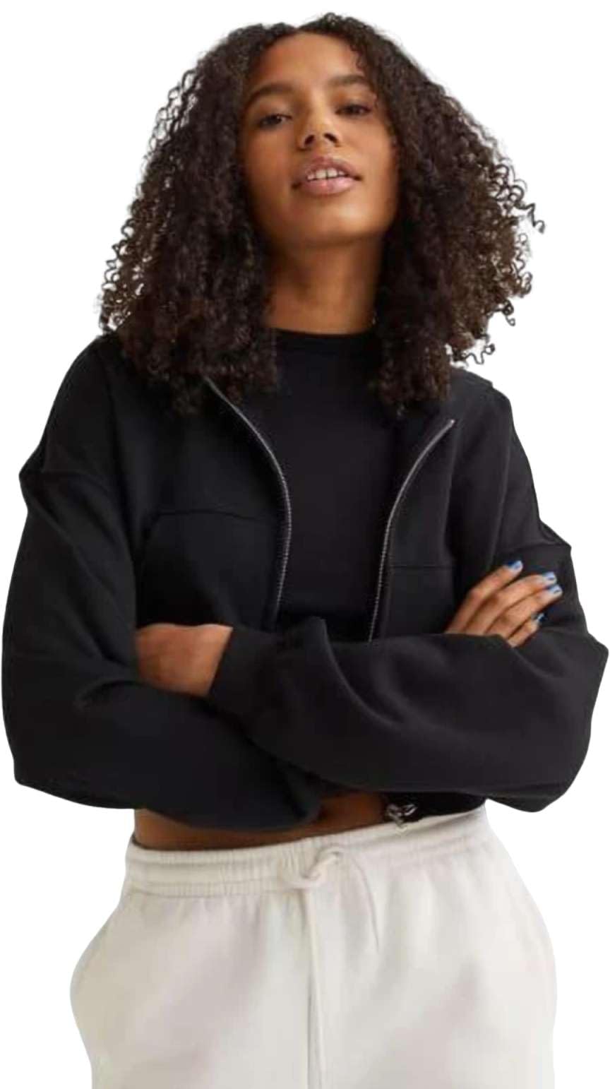 colorme Fleece Solid Crop Casual Hoodie Jacket for Women | Lightweight Warm Zipper Front Hooded Sweatshirt | Soft Winter Wear for Girls & Ladies Hoddie-24-picture-31